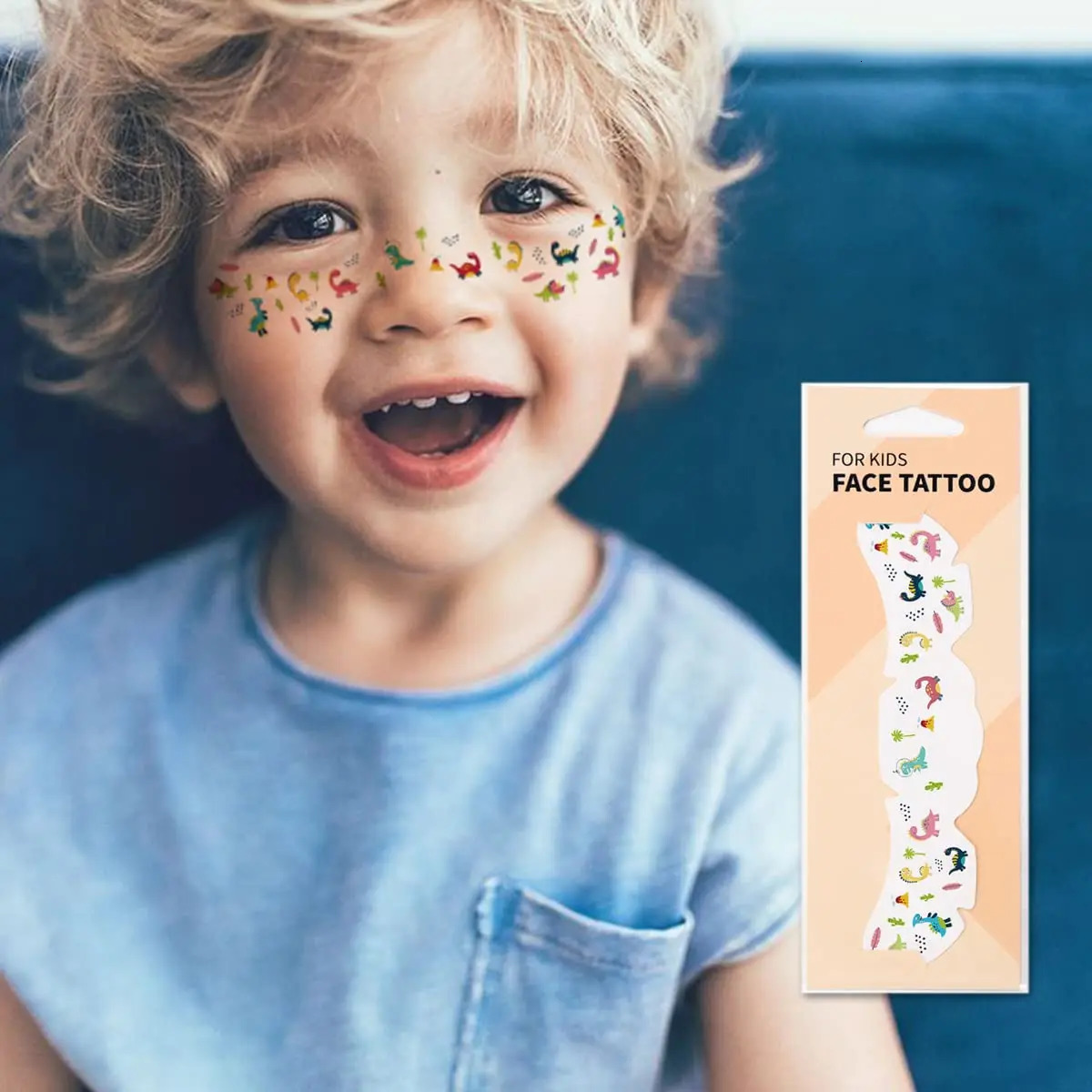 Face Makeup Temporary Tattoos for Children Cartoon Butterfly Dinosaur Eye Freckle Tattoo Stickers for Girls Boys Kid Party 250530