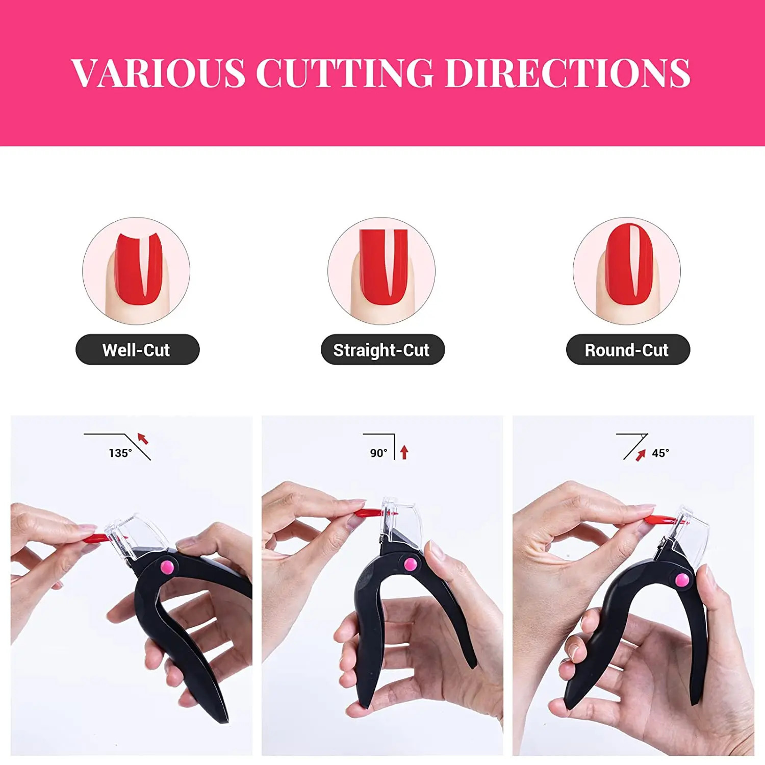 Nail Clippers for Acrylic Nails with Sizer and Catcher Adjustable Nail Tip Cutter with Length Measurement Dial. 250530