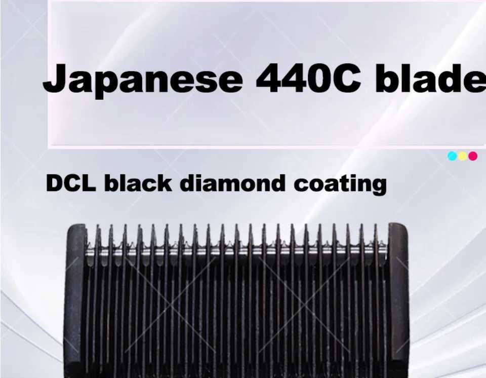 MRD HC-3969X Lawn Shovel Mens Professional Hair Clipper DC Rotating Motor Horn DLC Black Diamond 7200RPM Trimmer WithbaseW250530