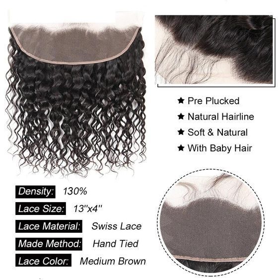 Water 13*4 Wave HD Transparent Lace Human Hair Frontal Closure