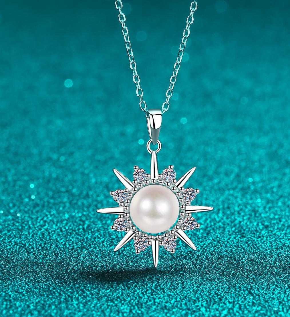 Minimalistic Design Statement Necklace: Genuine Gemstones Set into Durable Platinum Alloy Chain