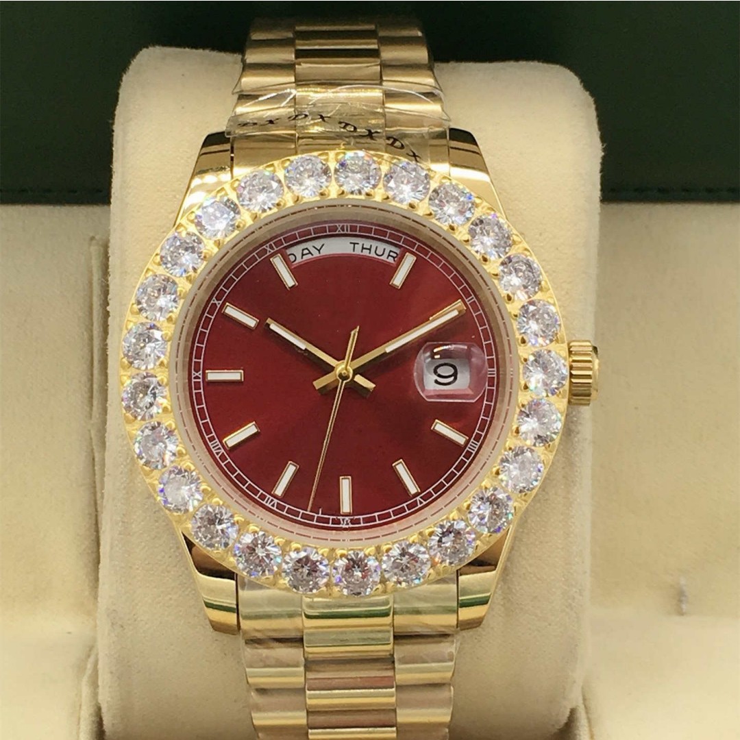 Designer men's automatic mechanical wristwatch, 43mm in diameter, hand-set with diamonds, water-resistant for daily life, luxurious jewelry