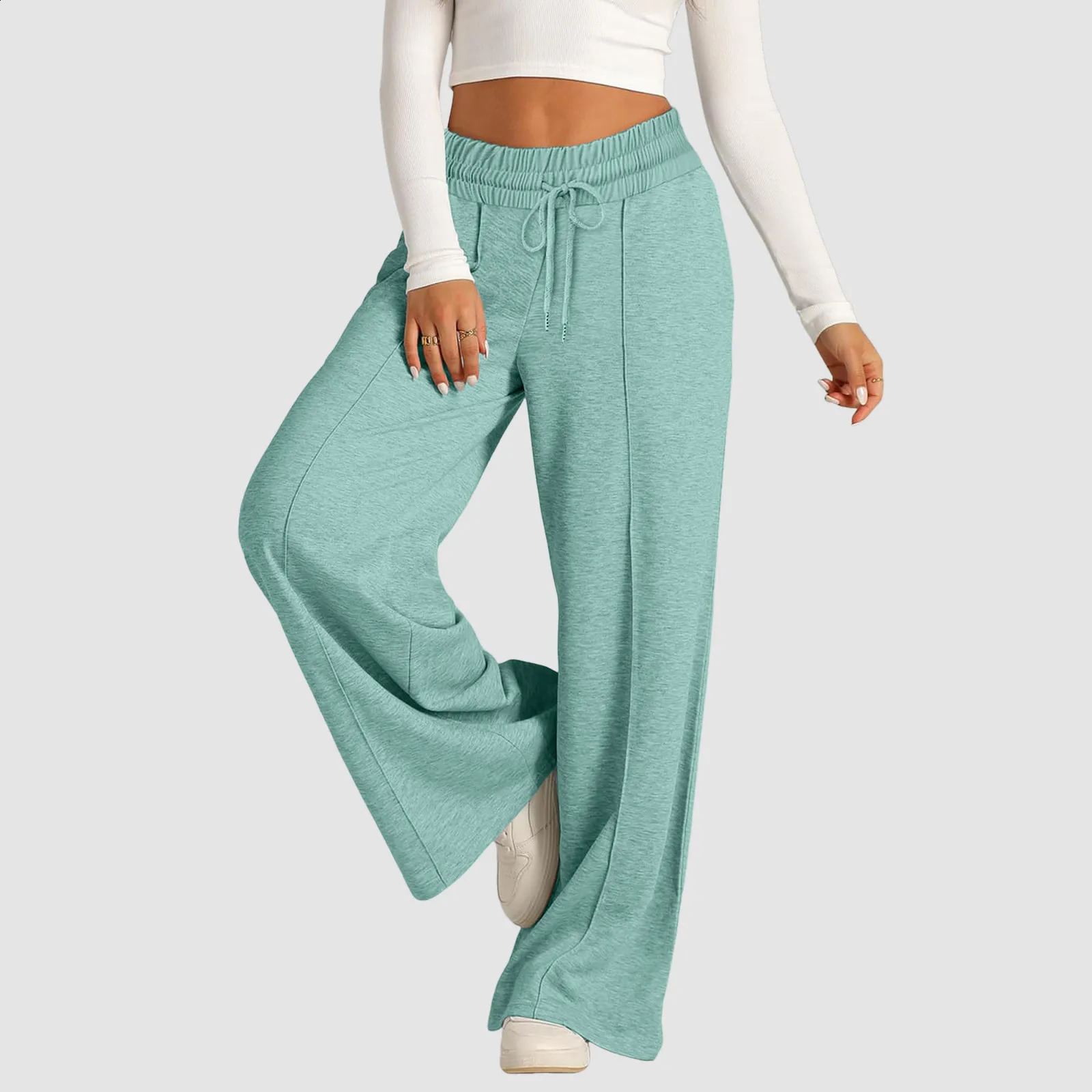 Tie Pants For Women Summer Casual Loose Wide Leg Trousers Jumpsuit Casual Spaghetti Strap Stretchy Long Pant Sports Sweatpants 250529Z