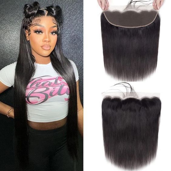 HD 13*4 Transparent Lace Straight Human Hair Frontal