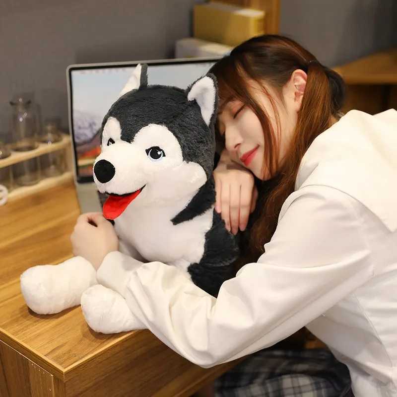 1pc 65cm Kawaii Husky Soft Plush Dog Dolls Stuffed Animal Kids Toys Simulation Husky Christmas Gifts Birthday Brinquedos R250529