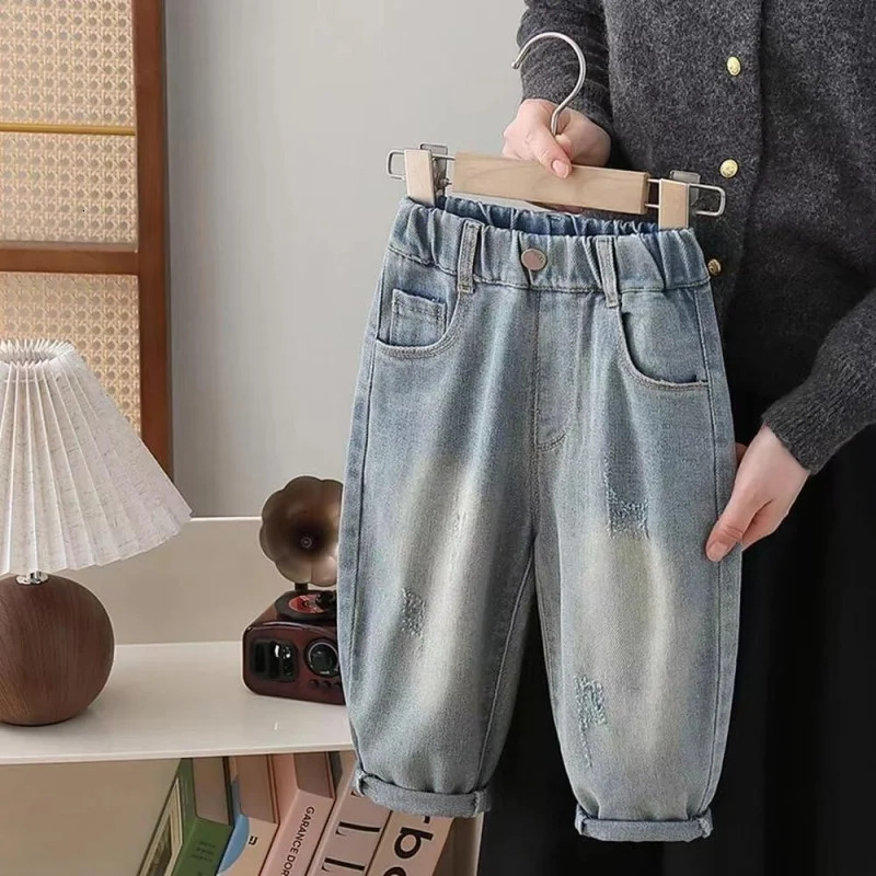 Boys Jean Pants Long Trousers Denim Cute Spring Autumn Babys Kids Teenagers Casual Sport Tracksuit School Childrens Cloth 250527