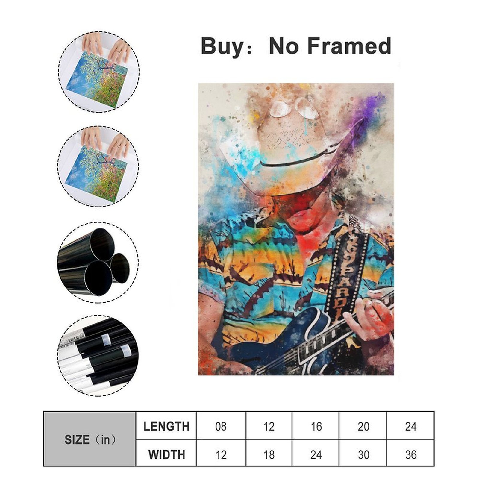 Wall Art Painting Jon Pardi Guitar Rock Singer Canvas Prints Wall Painting Wall Art Decor Print Picture Paintings for Living Room Home Decor Luxury Un