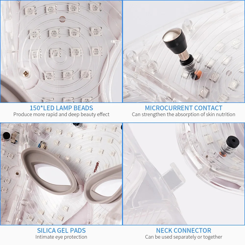 Air Bag-7 Colors Light LED Skin Care Facial Beauty Mask With Neck Skin Rejuvenation Treatment Beauty 250527