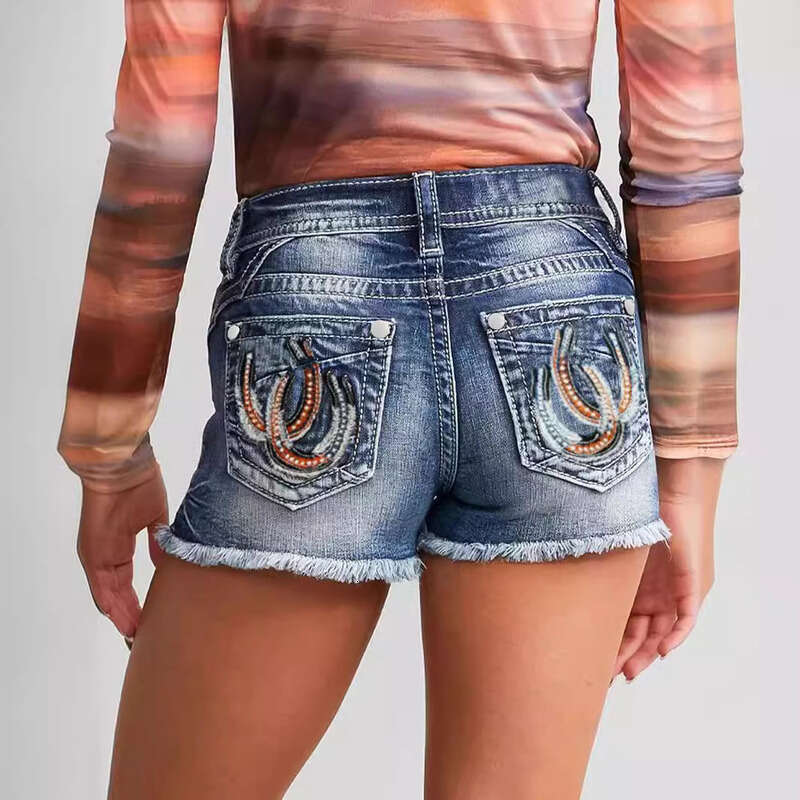 Shorts Women Denim Shorts New Women S Stretch Jeans With Rips Washed Denim Shorts For Women Jean Shorts