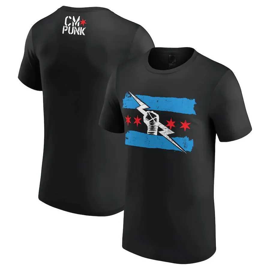 2025 Summer Mens 3D Printed Wrestler Cm Punk T-shirt Street Sports Comfortable Outdoor Fitness Quick-drying Short SleevesC250530