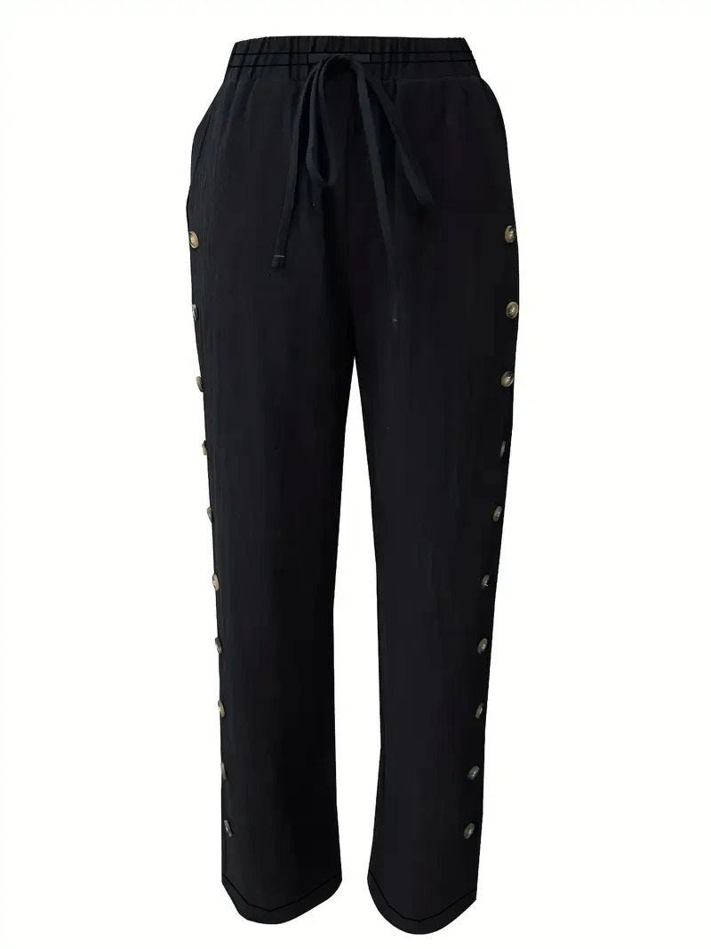 Autumn Product Womens Pants Elastic Waist Europe and America Cross border Loose Versatile Casual Nine Cent 250530