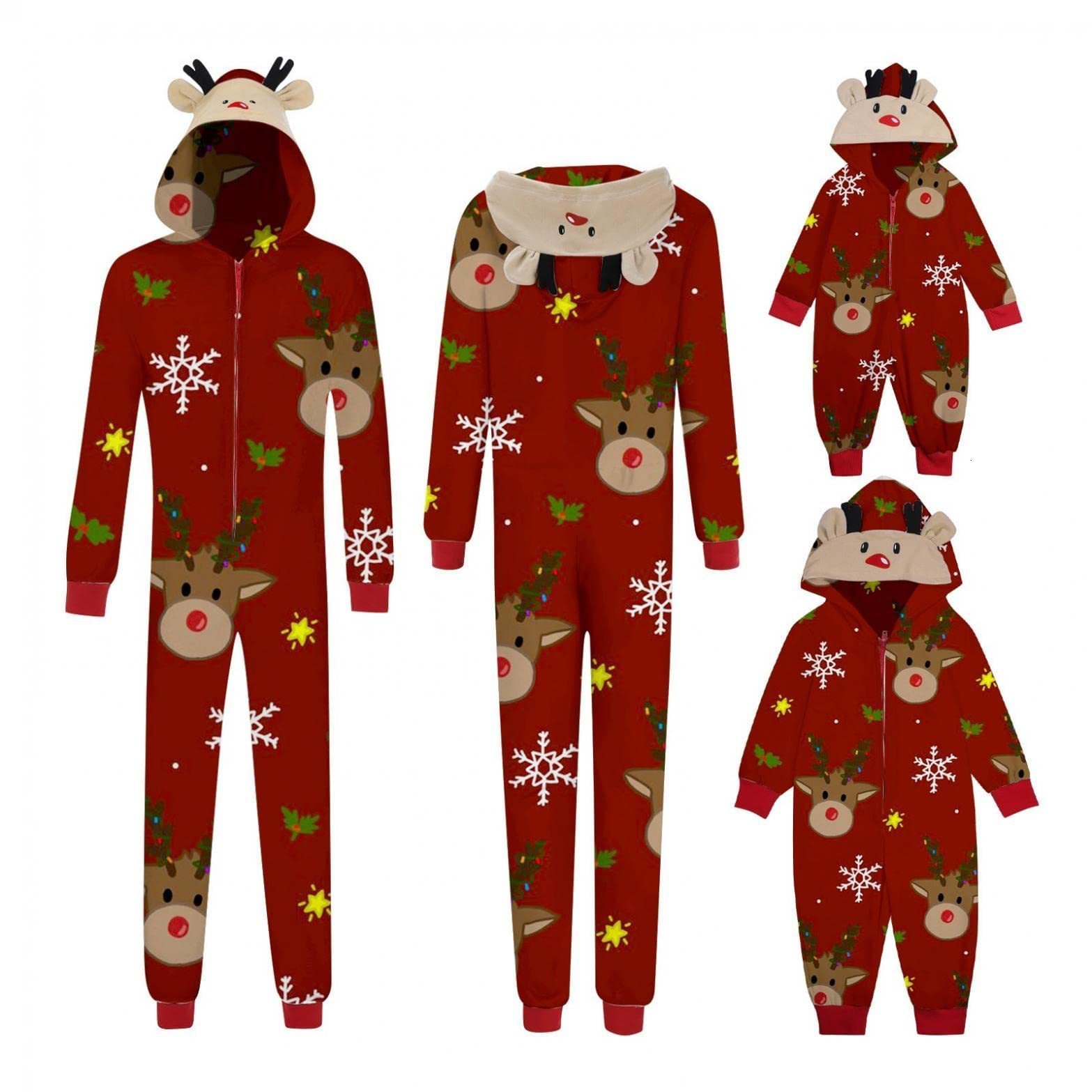 Warm Mommy and Me Xmas Pjs Clothes One-Piece Father Mother Kids Nightwear Onesies Pajamas Christmas Family Matching Outfits 240711