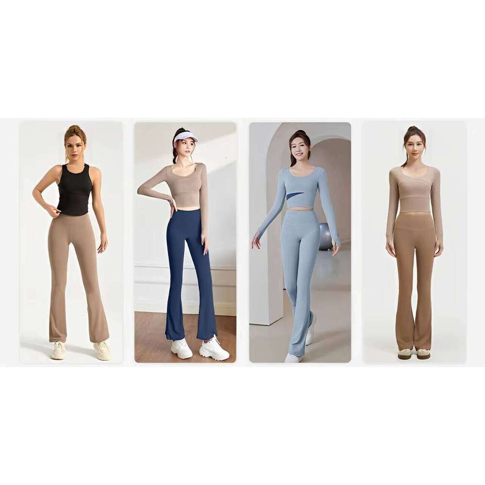 DHEssentials Women Flared Yoga Pants High Waist Butt Lifting Nude Feel Workout Leggings for Fitness and Running