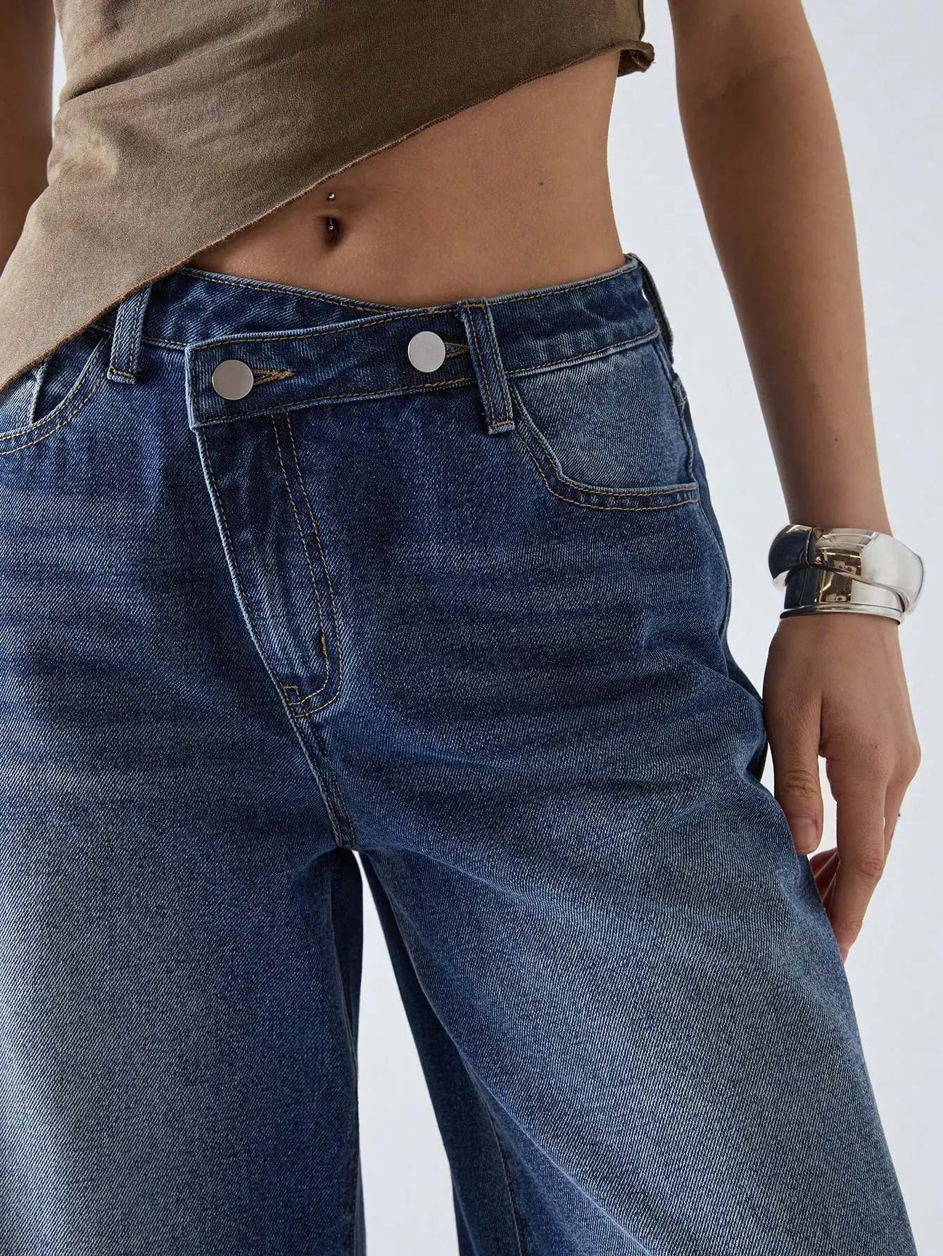 American retro wide leg jeans for women spring style versatile and easy to wear 250530