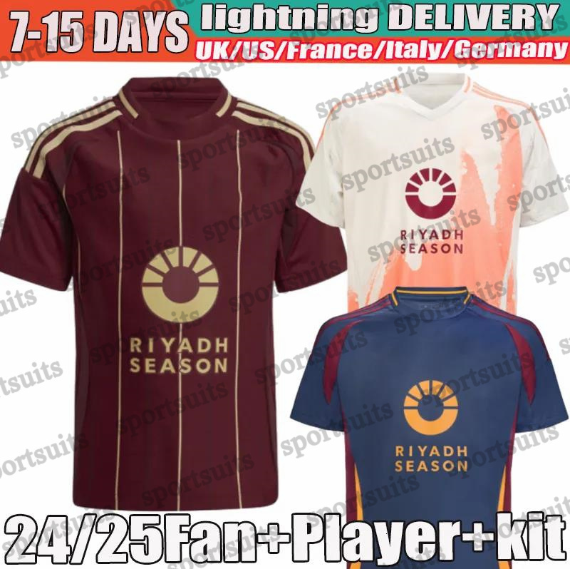 25 26 AS ROMAES Home and Away kit Aries Pellegrini Mancinione CRISTANTE 2025 2026 AS ROME Football kit maillot de Footba