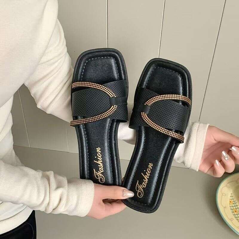 Summer Women's Slippers, Lazy Style, Fashionable Home Flat Bottomed Soft Soled Sandals, Vacation Beach Anti-skid Slippers, Designer Sandals, Free