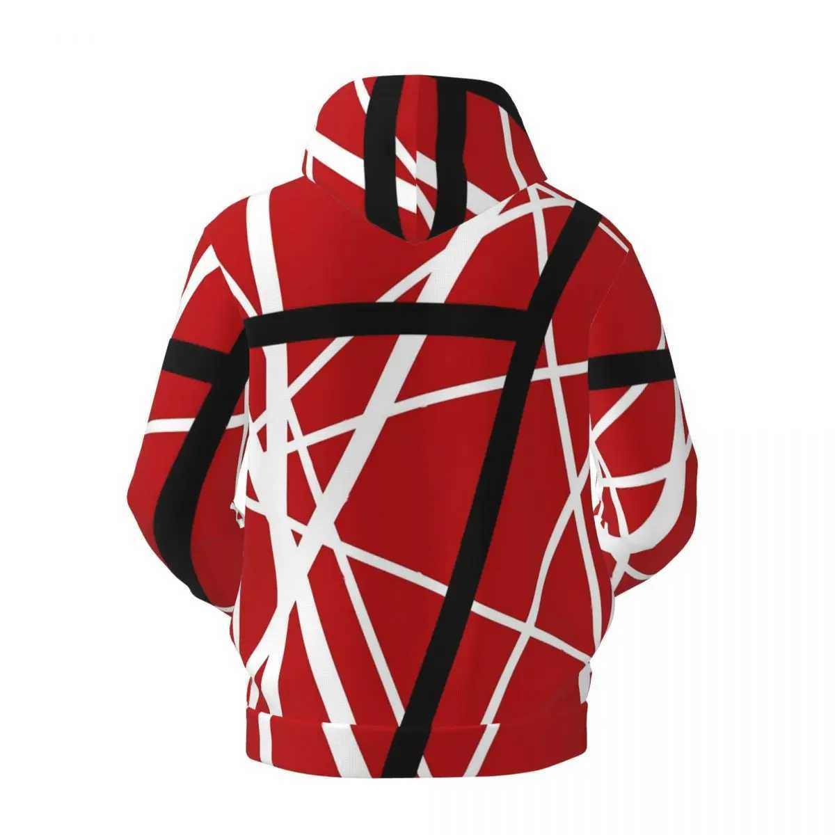 Van Halen Casual Hoodies Lines Print Harajuku Velvet Warm Sweatshirts Winter Long Sleeve Outerwear Oversized Pullover Hoodie W250530
