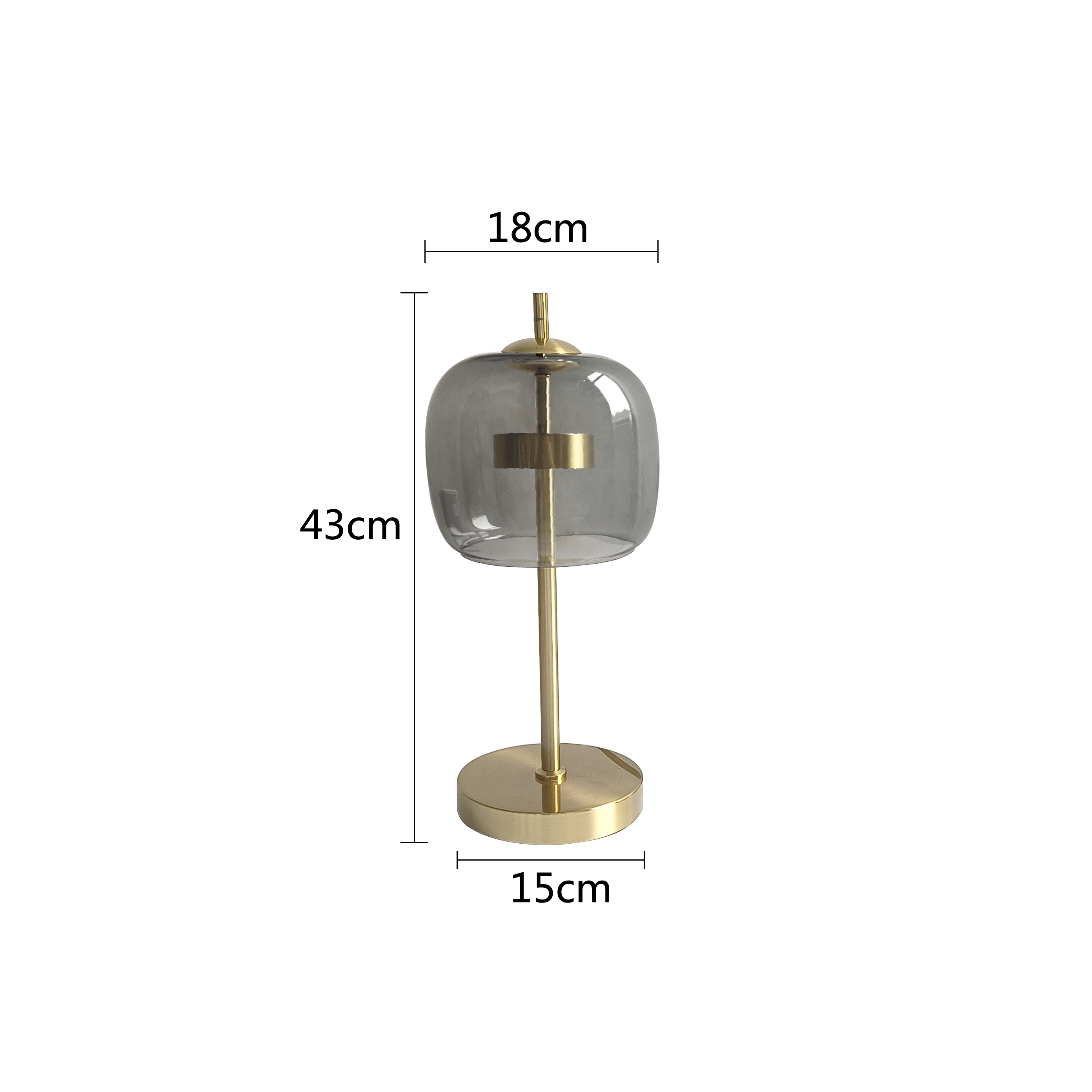 Nordic Smoke gray Glass Table Lamps LED Modern Living Bedroom Bedside Indoor Decor Lighting Creative Luminaire Desk Lamp