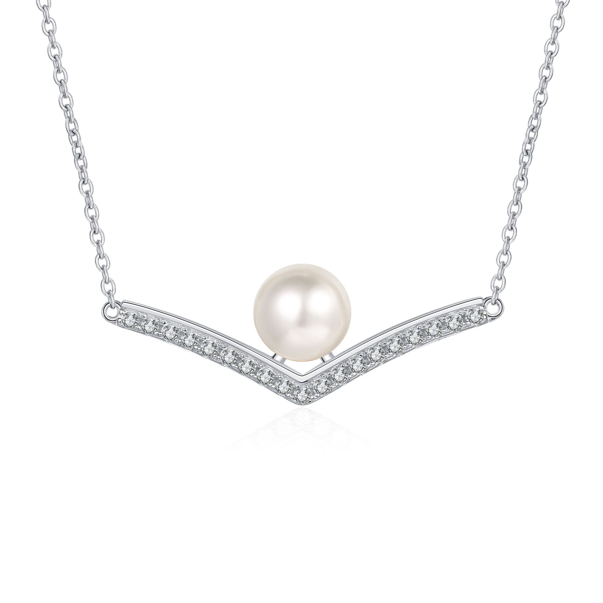 Sophisticated Choker Style Jewelry for Her: Platinum Toned Fine Chain Accented by Sparkling Cubic Zirconia Stones & Real Aquatic Gems