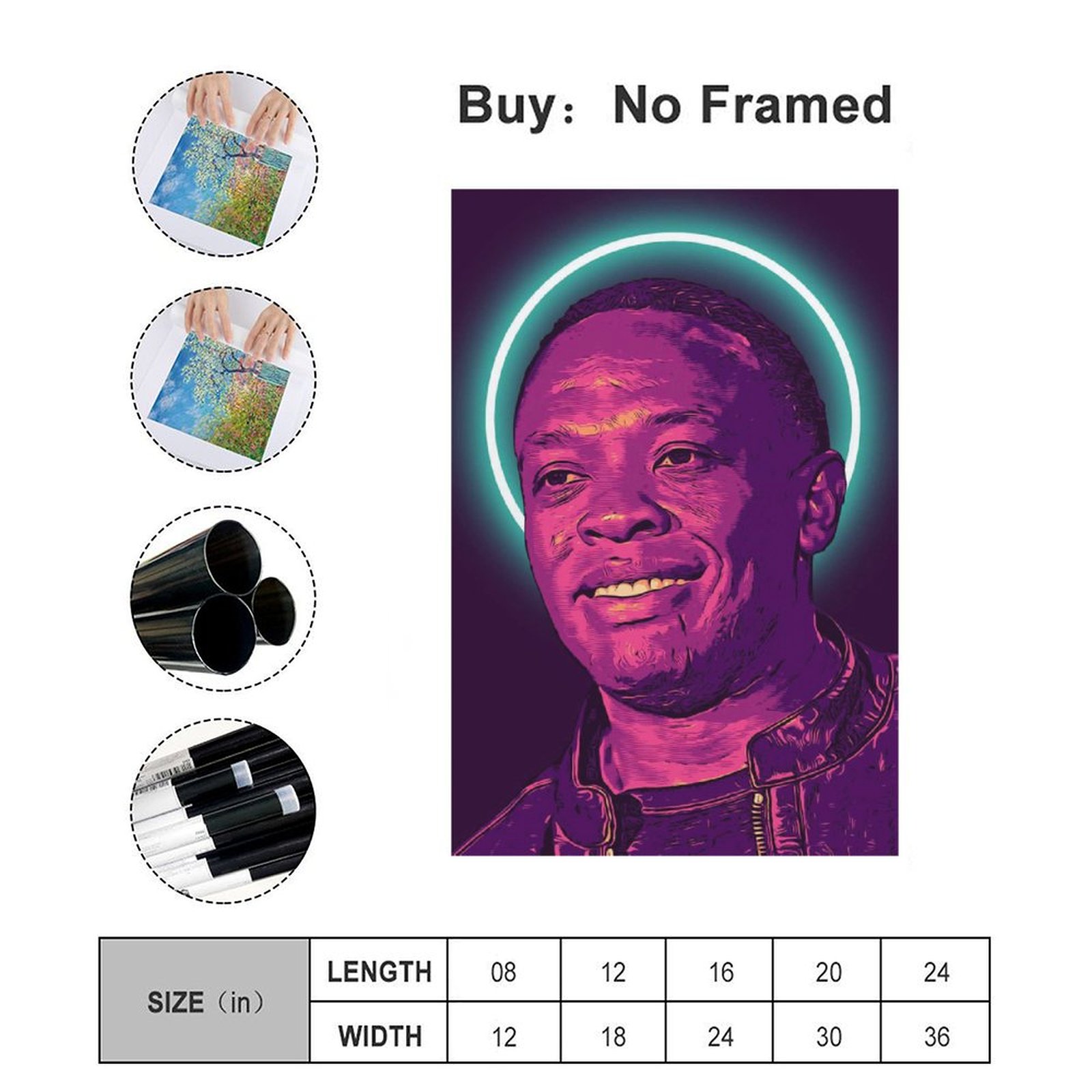 Wall Art Painting RAPPER Drdre HIP HOP Canvas Prints Wall Painting Wall Art Decor Print Picture Paintings for Living Room Home Decor Luxury Unframe