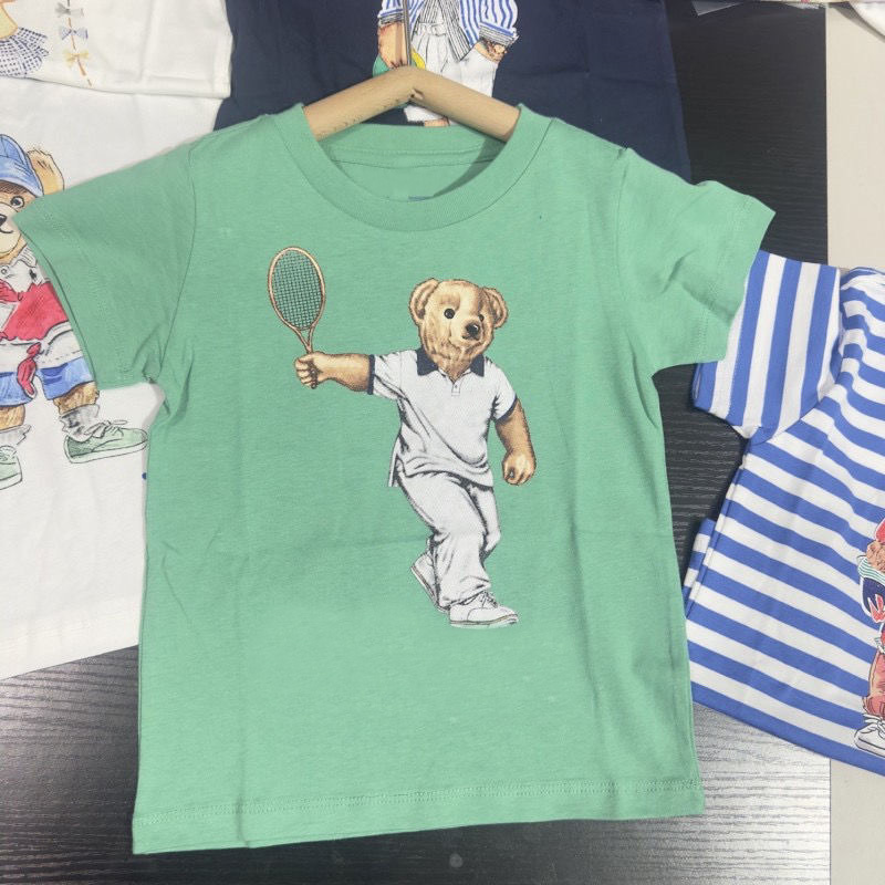 Boys Girls Cartoon Bear T Shirt Kids Brand Designer Tshirts Multi Sizes Short Sleeve Fashion Babies Clothes Children Embroidery Tshirt