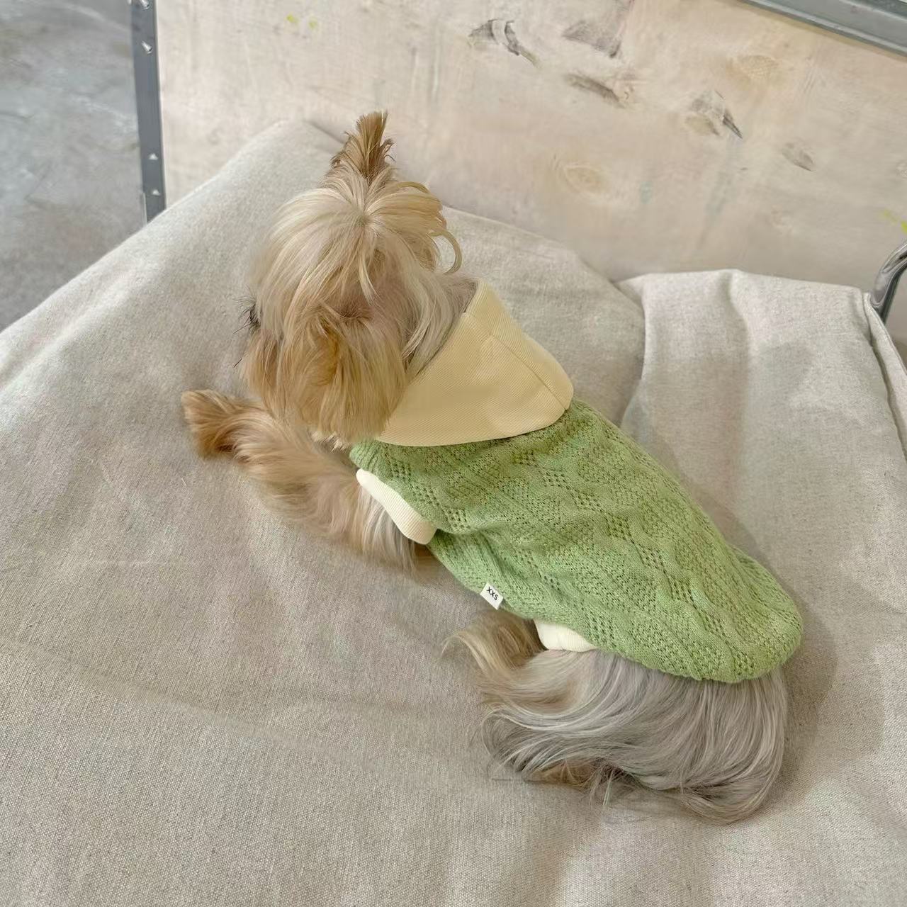 T00343 Pet clothes waffle fake two-piece floral overalls Yorkshire Maltese dog cat clothes