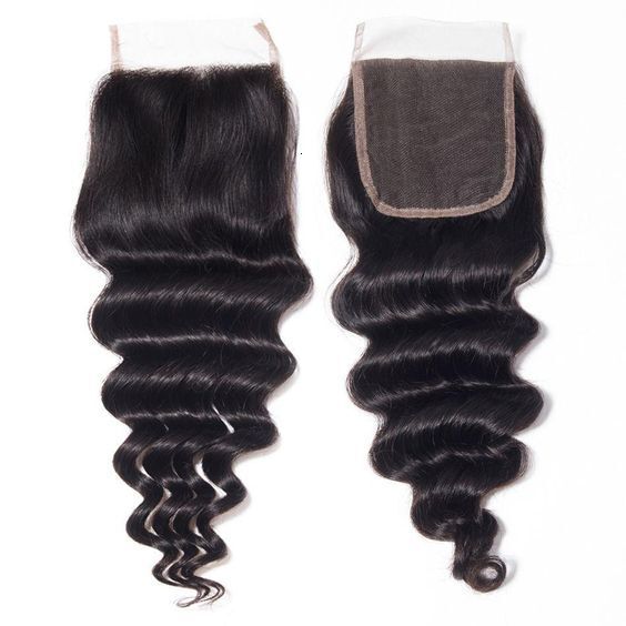 Transparent 4*4 Lace Loose Deep Wave Human Hair Closure Stock