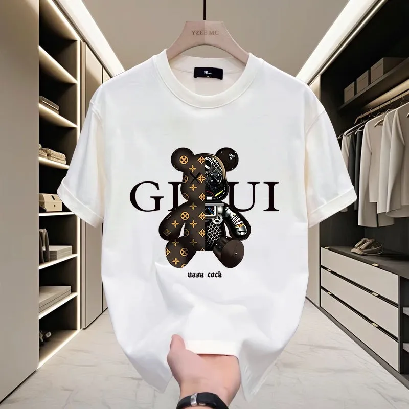 Designer Clothing Men's Printed T-shirt Short Sleeve 2025 New Summer Casual Trend High Fashion Short Sleeve Black and White High-quality