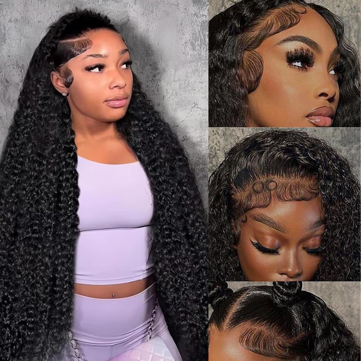 18 "-30" HD Lace wigs human hair 360 Deep Wave | Brazilian Wig suitable for black women 1B # pre pulled hairline natural baby hair 200% Dens