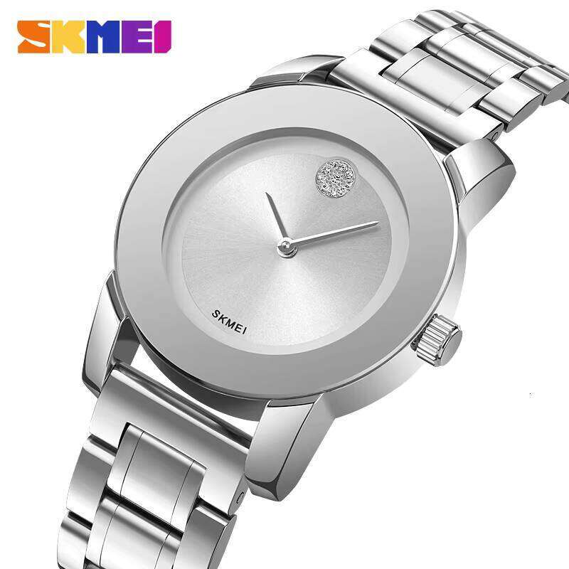 SKMEI Casual Dress Gold Rhinestone Waterproof Relogio mens Quartz Fashion Thin Watch
