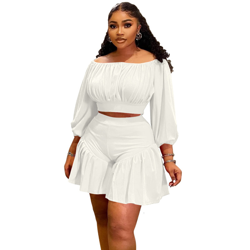 Plus Sizes Women Tracksuits Two Pieces Set 2025 Plus Size New Pleated One Collar Fluffy Waist Cinching Casual Sportwear 4 Colors