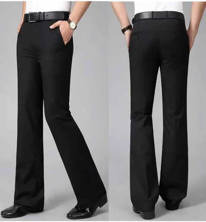 New Fashion Casual Flare Pants For Men Business Trousers Non Ironing Slim Fit Wide Leg Suits Pants Size 28-37 W250530 - view 4