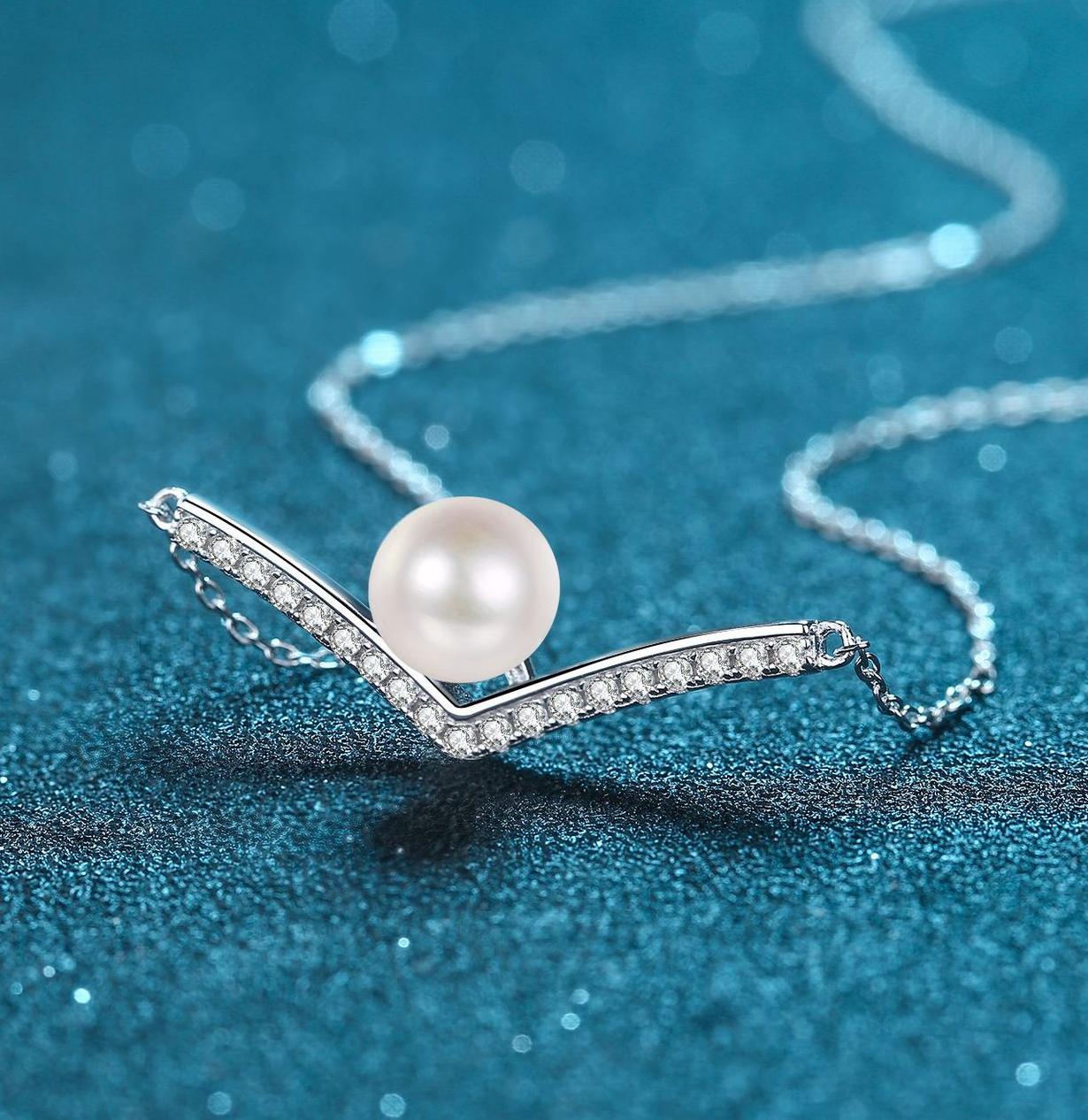 Sophisticated Choker Style Jewelry for Her: Platinum Toned Fine Chain Accented by Sparkling Cubic Zirconia Stones & Real Aquatic Gems