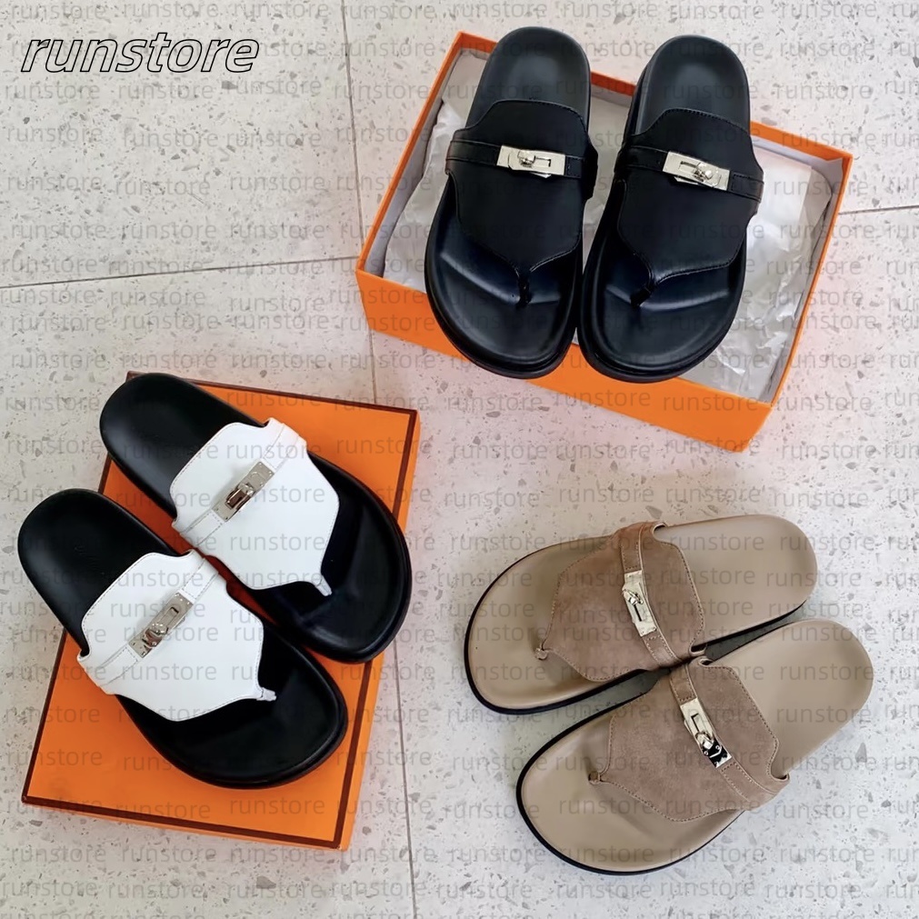 Designer Empire Sandals With Box Women Men Slippers Flats Leather Slides Brand Summer Beach Slippers Casual Shoes Flip Flops