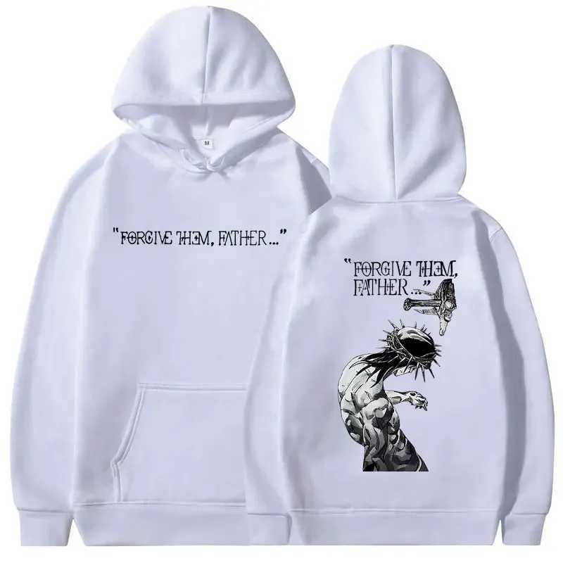 Christian Religious Jesus Forgive Them Father Hoodie Men Womens Gothic Rock Oversized Sweatshirt Male Casual Fleece Pullover W250530