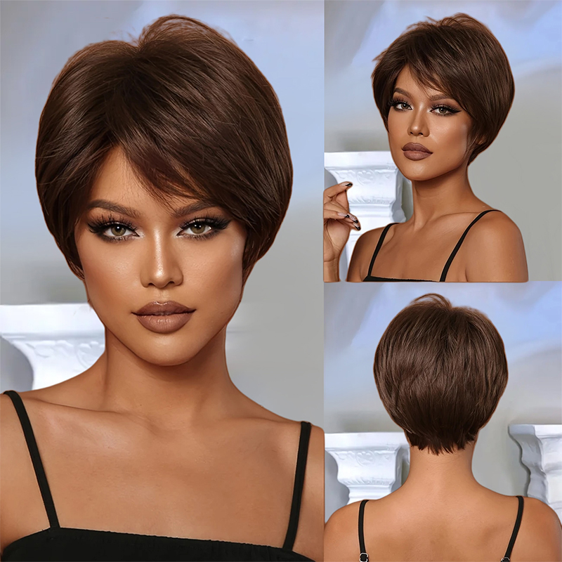 Human Hair Transparent Lace Front Short Bob Wig with Natural Color