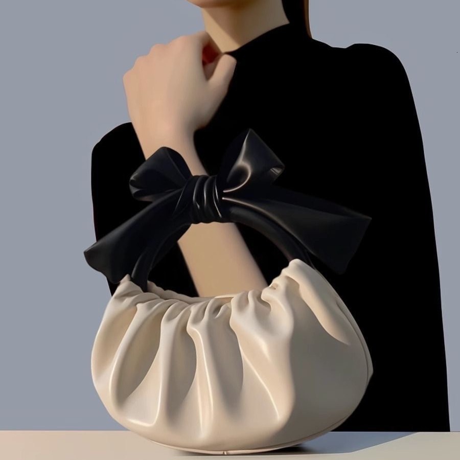 Ladies brand new fashion original niche lightweight and exquisite fashion bow pleated handbag designer fashionable women s shoulder bag crossbody bag