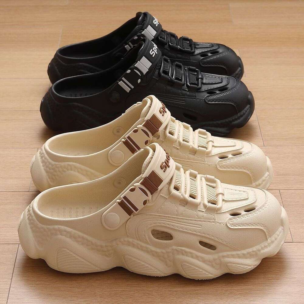 Cave Shoes For Men, Summer Outerwear EVA Anti Slip, Odor Proof, Breathable Driving Sandals, Beach Sports Toe Caps Slippers, Male Designer Sandals, Fre