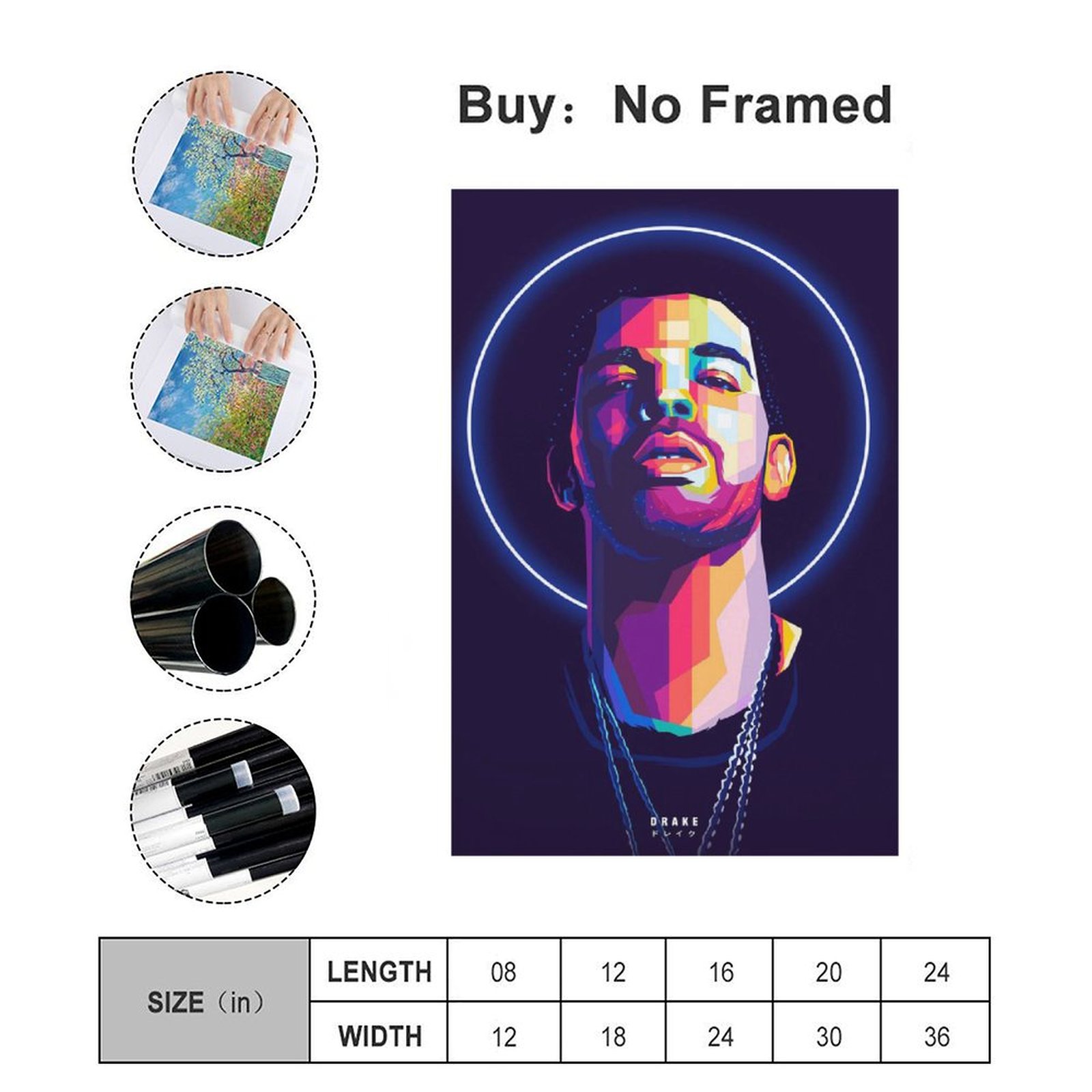 Wall Art Painting RAPPER Drake HIP HOP Canvas Prints Wall Painting Wall Art Decor Print Picture Paintings for Living Room Home Decor Luxury Unframe