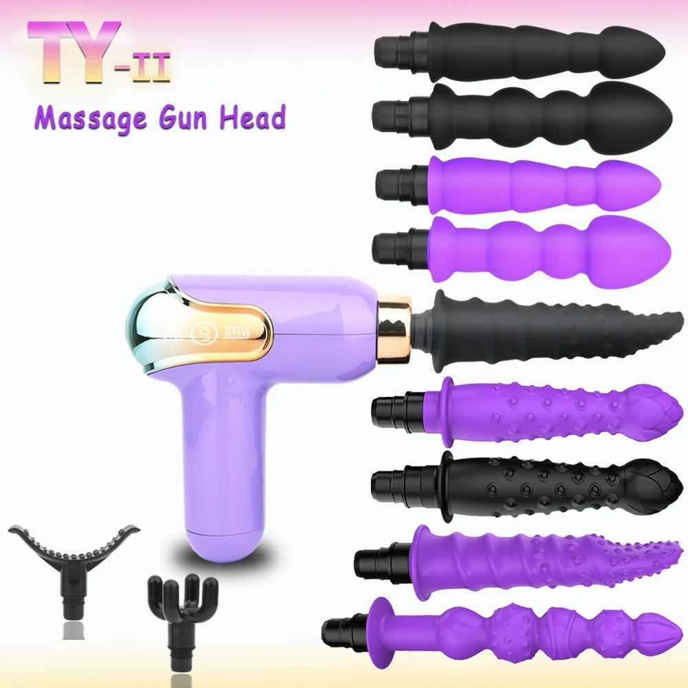 Massage Gun Heads Vibration Dildo Penis Adult Sex Toys Silicone Head VIBRAT for Fascia Gun Percussion Vibrators for Women Men z250530