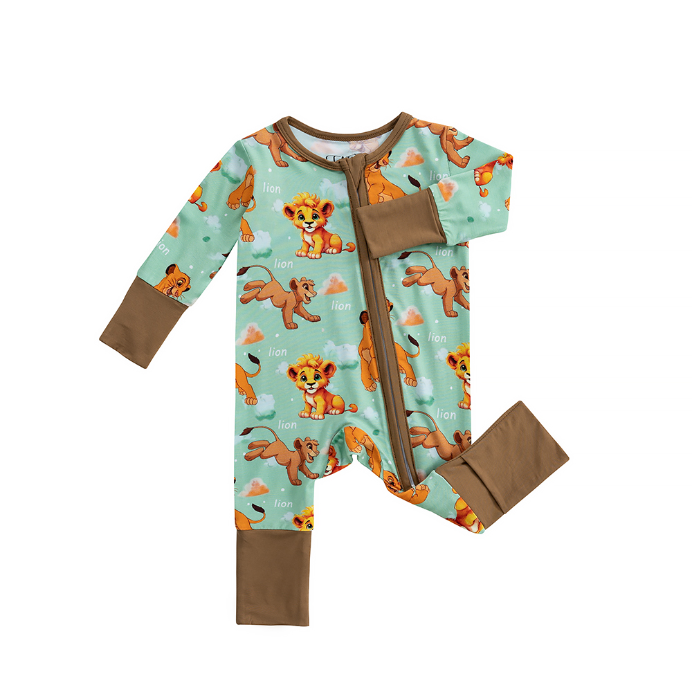 Hot Wholesale Toddler Pajamas Zipper Air Conditioning Clothing Baby Cartoon Printed One-piece Newborn Clothing