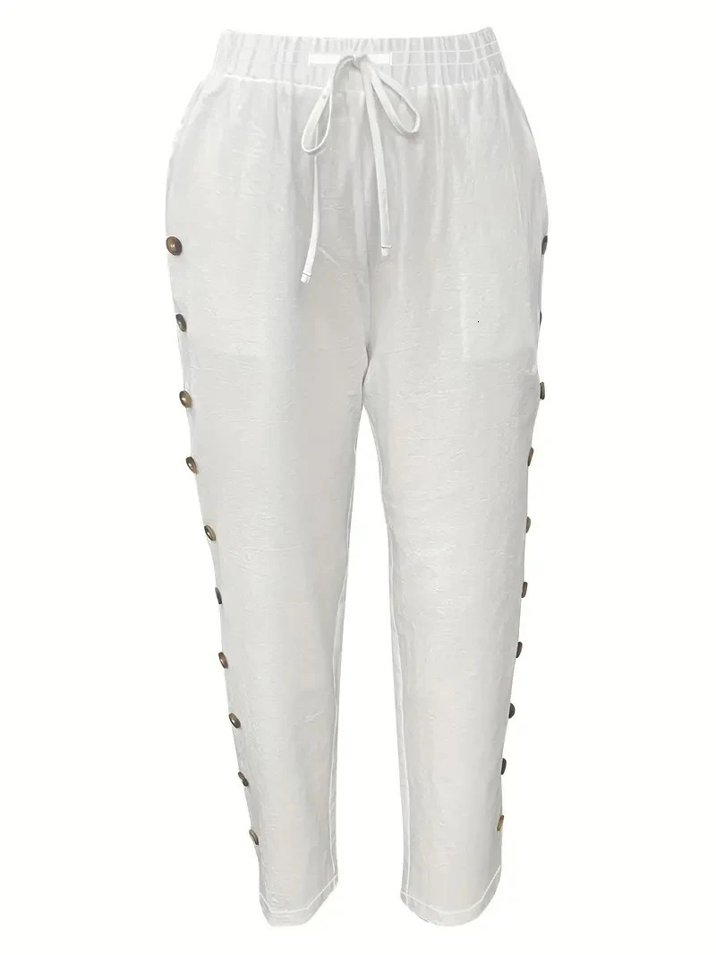Autumn Product Womens Pants Elastic Waist Europe and America Cross border Loose Versatile Casual Nine Cent 250530