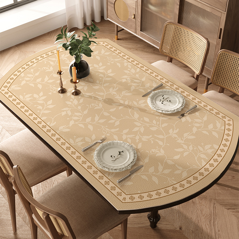 Oval table mat table cloth waterproof and oil-proof wash-free anti-scalding round dining table surface protection coffee table mat LJZE01