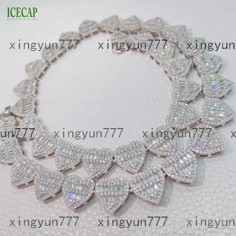 Luxury Jewelry Custom 15mm Miami Cuban Link Chain White Gold 925 Silver Chain Hip Hop Moissanite Chain Necklace for Men