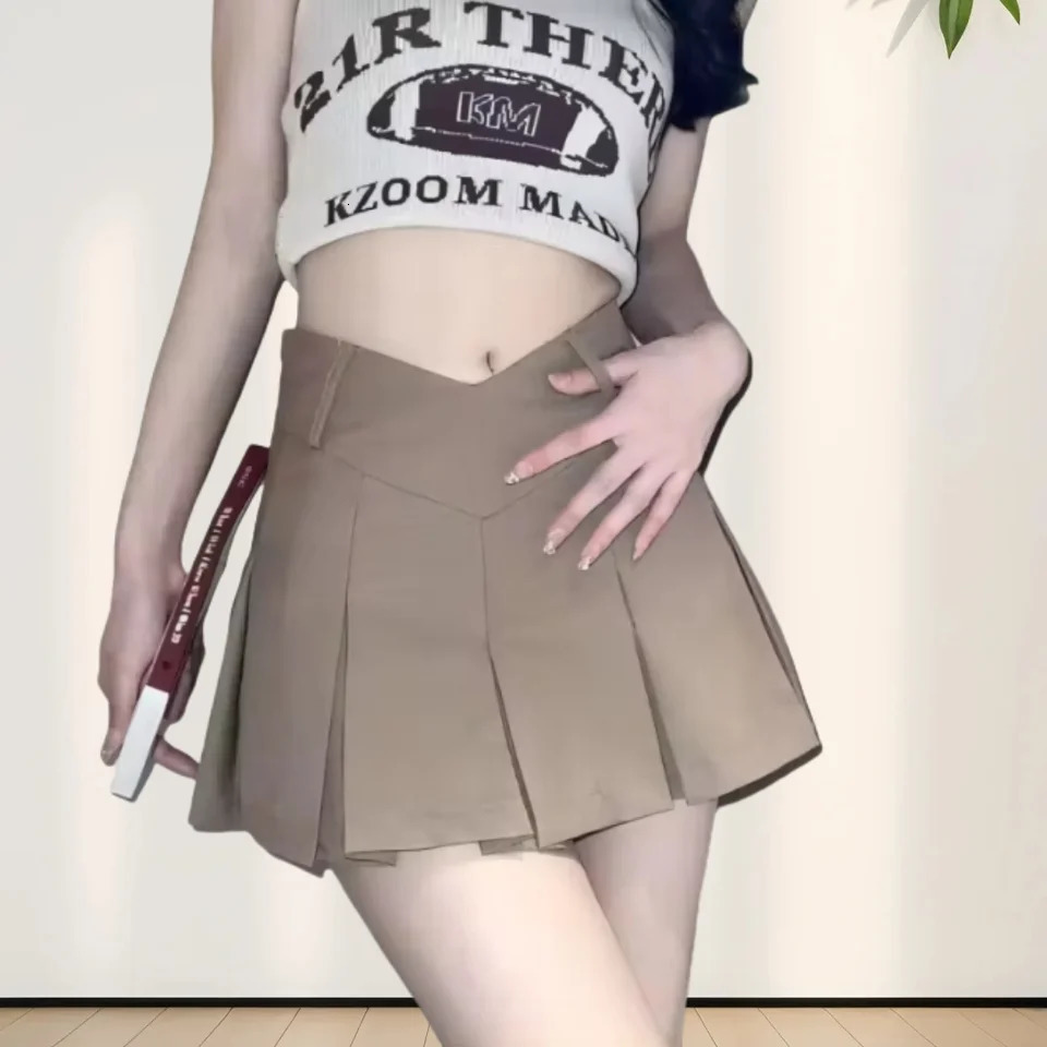 fashionable sexy slim fit V-waist pleated skirt must wear divine clothing for nightclubs bars gatherings 250527