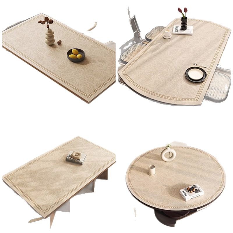 Oval table mat table cloth waterproof and oil-proof wash-free anti-scalding round dining table surface protection coffee table mat LJZE01