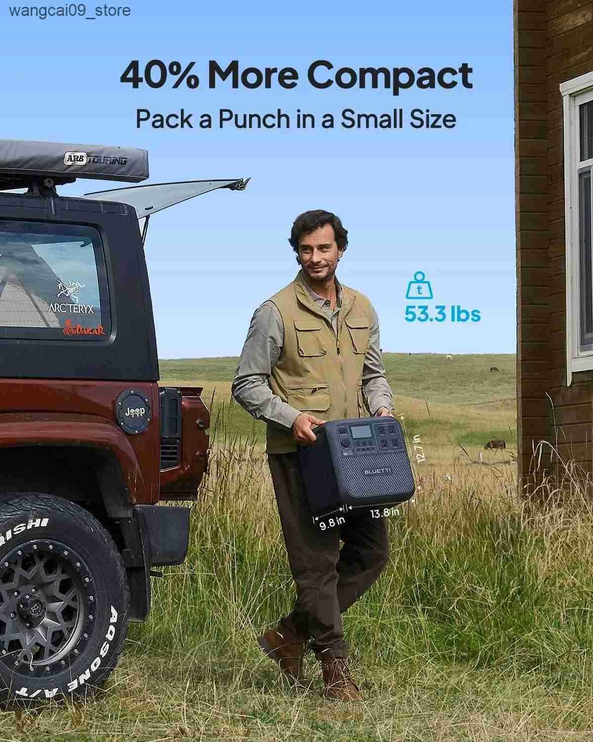 US PlugBLUETTI Portable Power Station Elite 200 V2 2073.6Wh Battery 2600W AC Outlets for Camping Off-grid Power Outage R250530