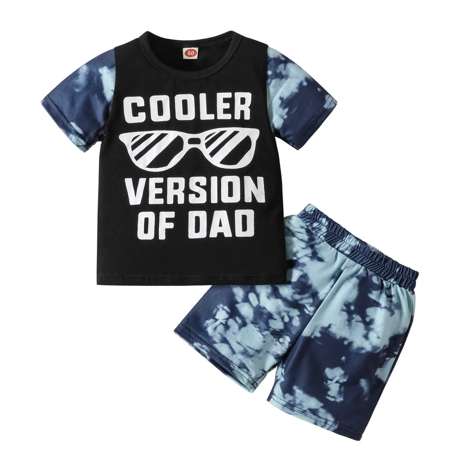 Summer Toddler Baby Boy Short Sleeve Clothes Set Casual Letters Printed T-shirt + Camouflage Shorts 2PCS Outfits for Boys W250218