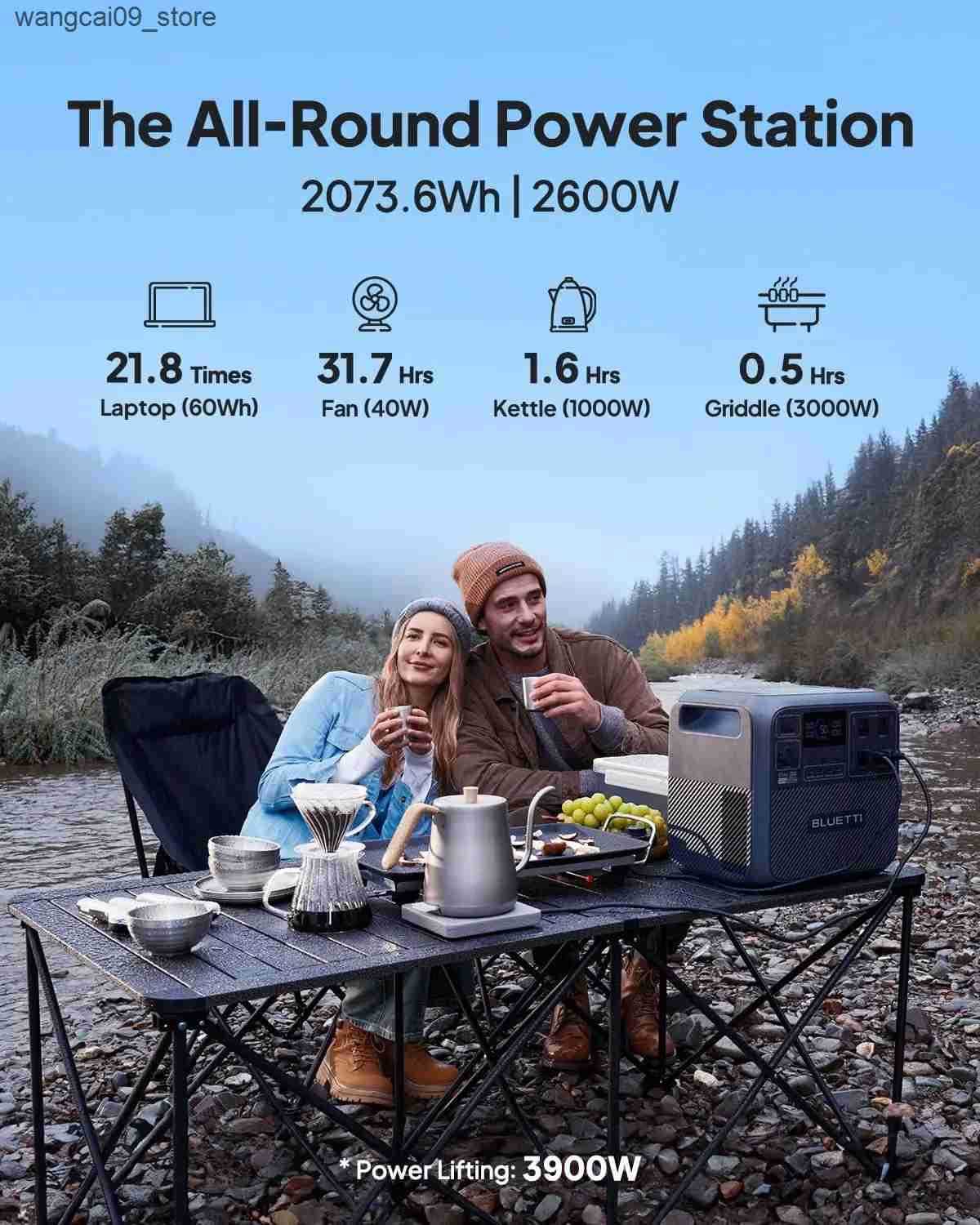 US PlugBLUETTI Portable Power Station Elite 200 V2 2073.6Wh Battery 2600W AC Outlets for Camping Off-grid Power Outage R250530