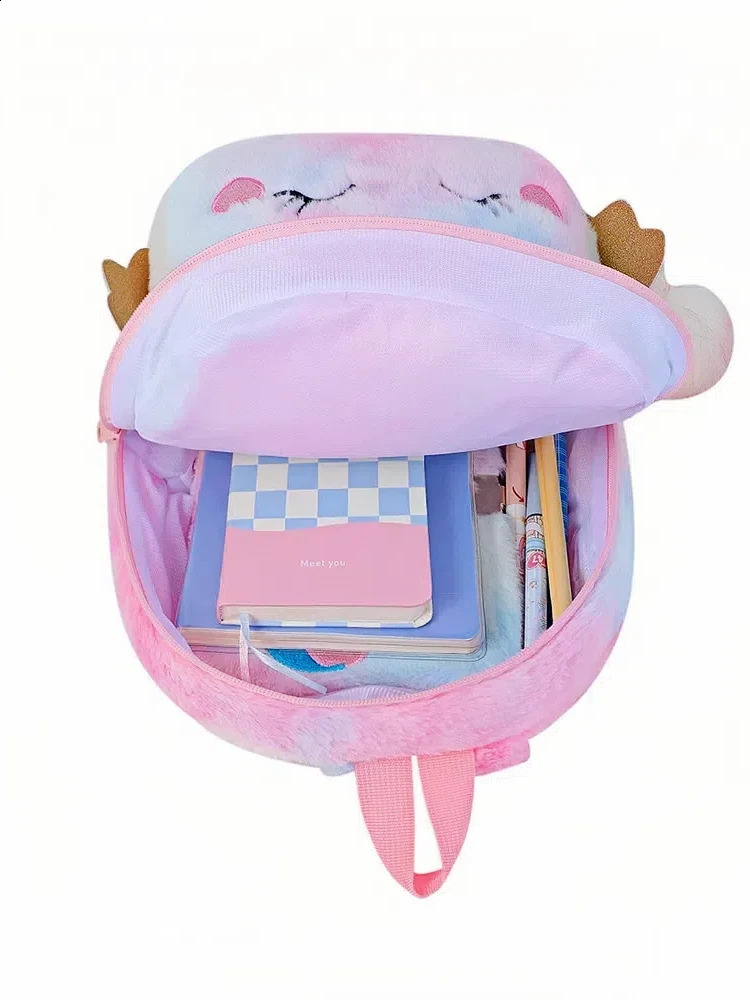 Custom Unicorn Backpack for Girls - Personalized Embroidery Name Plush Cartoon School Bag Cute Leisure Kids Gift 250529